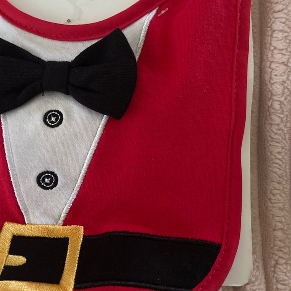 Little Me Christmas bib and booties - Picture 4 of 8